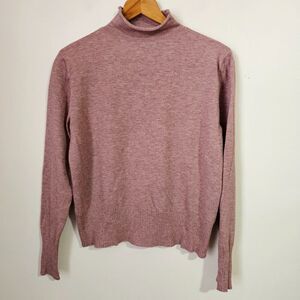 EUC BECOOL PINK KNIT MOCK NECK SOFT SWEATER TOP SIZE SMALL